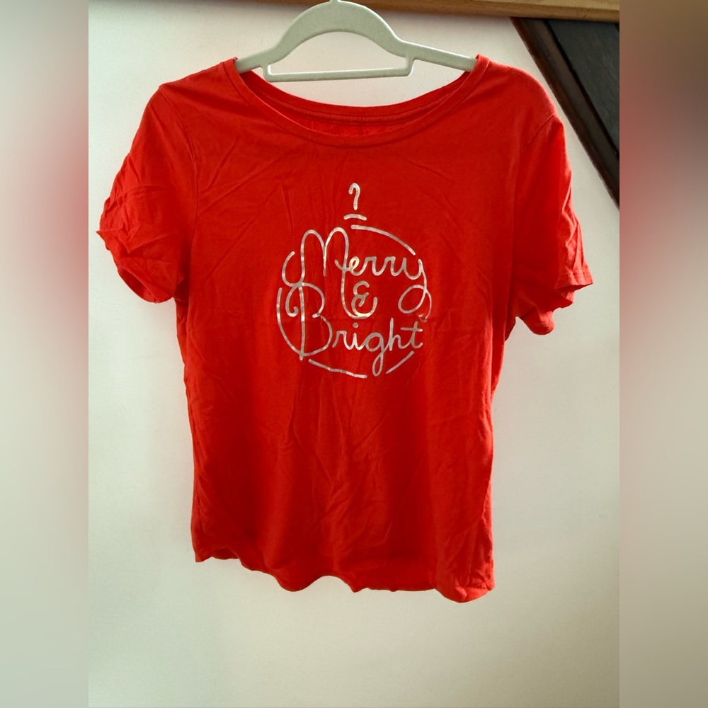 Old Navy Red 'Merry & Bright' Pajama Top
